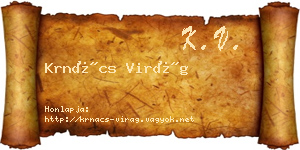 Krnács Virág névjegykártya