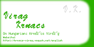 virag krnacs business card